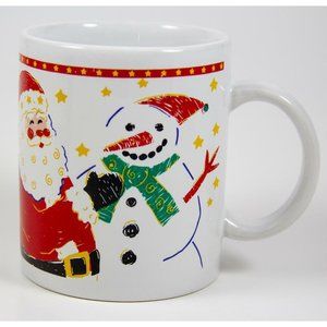 Riviera Van Beers by Signature Christmas Mug Santa & Snowman Holiday 10 oz